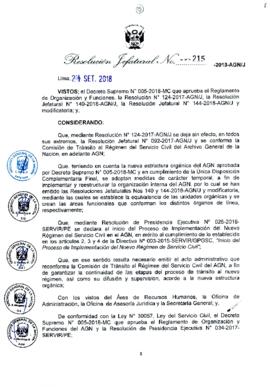 Resolución Jefatural N° 215-2018-AGN/J