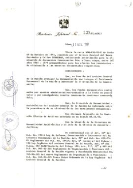 Resolución Jefatural N° 335-1991/AGN/J