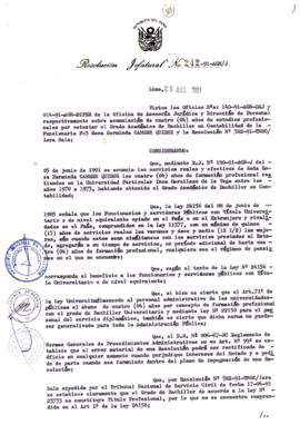 Resolución Jefatural N° 242-1991/AGN/J