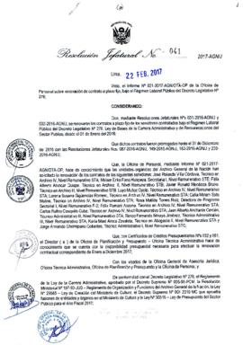 Resolución Jefatural N° 041-2017-AGN/J