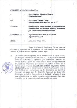 INFORME 122-2001-AGN-OGAJ