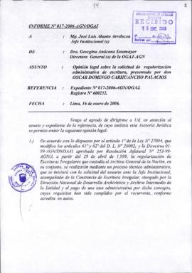 INFORME 017-2006-AGN/OGAJ