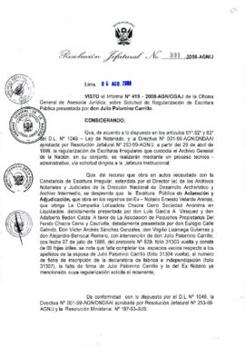 Resolución Jefatural N° 301-2008-AGN/J
