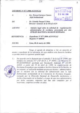 INFORME 077-2006-AGN/OGAJ