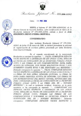 Resolución Jefatural N° 081-2006-AGN/J