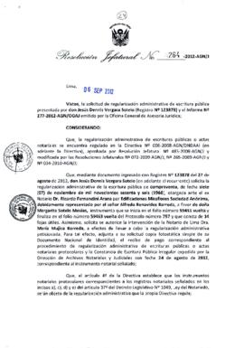 Resolución Jefatural N° 264-2012-AGN/J