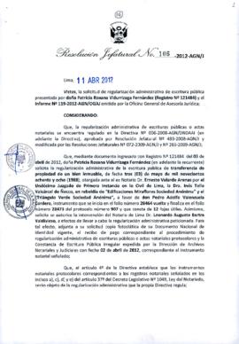 Resolución Jefatural N° 106-2012-AGN/J