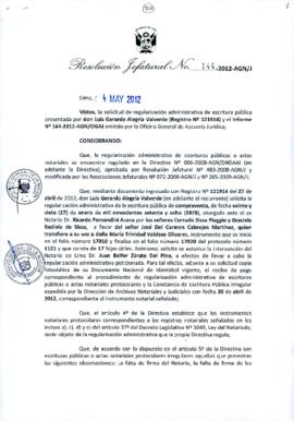 Resolución Jefatural N° 144-2012-AGN/J