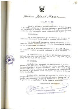 Resolución Jefatural N° 157-1983/AGN/J