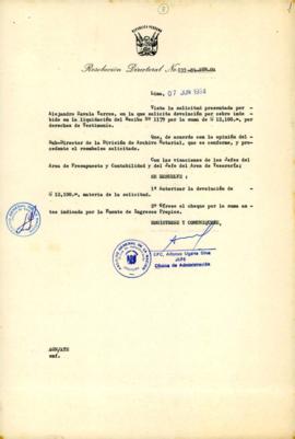 Resolución Directoral N° 39-84-AGN/OA