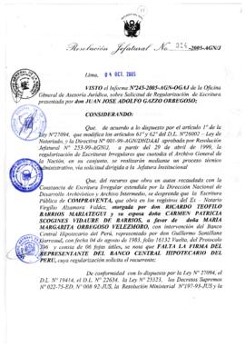Resolución Jefatural N° 314-2005-AGN/J
