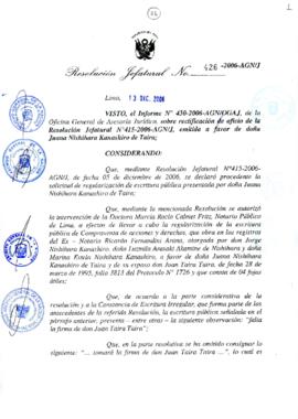 Resolución Jefatural N° 426-2006-AGN/J