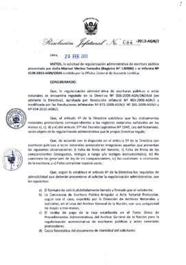 Resolución Jefatural N° 084-2013-AGN/J