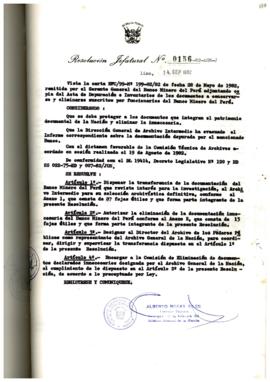 Resolución Jefatural N° 156-1982/AGN/J