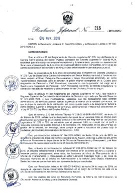 Resolución Jefatural N° 215-2019-AGN/J