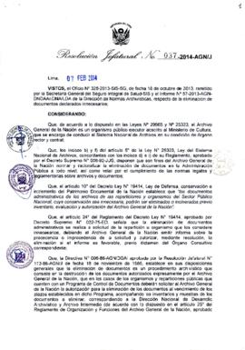 Resolución Jefatural N° 037-2014-AGN/J