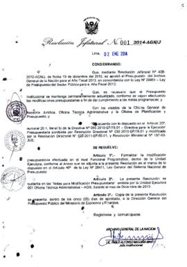 Resolución Jefatural N° 001-2014-AGN/J
