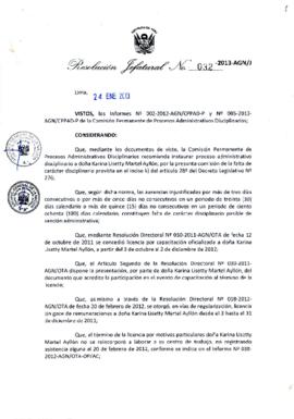 Resolución Jefatural N° 032-2013-AGN/J