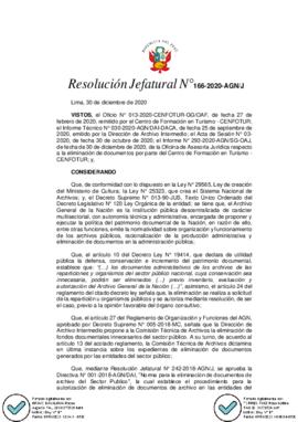 Resolución Jefatural N° 166-2020-AGN/J