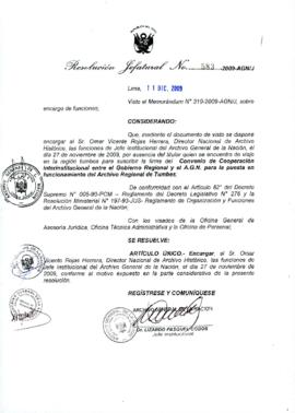 Resolución Jefatural N° 583-2009-AGN/J