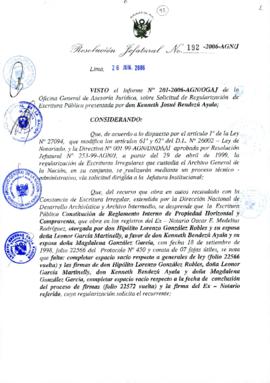 Resolución Jefatural N° 192-2006-AGN/J