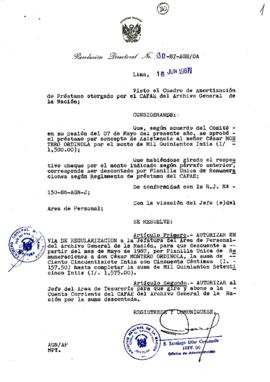 Resolución Directoral N° 30-87-AGN-OA