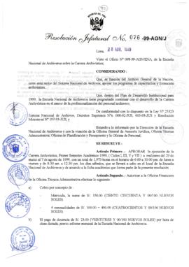 Resolución Jefatural N° 076-1999/AGN/J