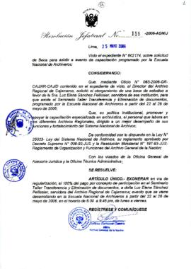 Resolución Jefatural N° 159-2006-AGN/J