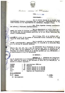 Resolución Jefatural N° 166-1985/AGN/J