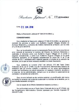 Resolución Jefatural N° 132-2018-AGN/J