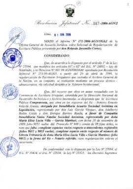 Resolución Jefatural N° 167-2006-AGN/J