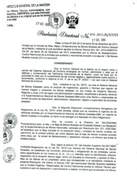 Resolución Directoral N° 076-2013-AGN/OTA