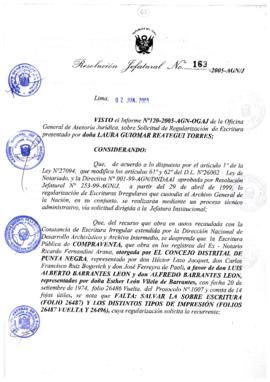 Resolución Jefatural N° 163-2005-AGN/J