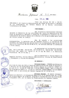 Resolución Jefatural N° 111-1996/AGN/J