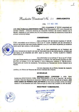Resolución Directoral N° 011-2005-AGN/OTA