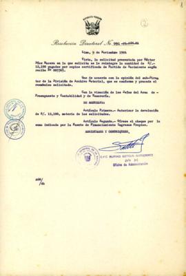 Resolución Directoral N° 91-84-AGN/OA