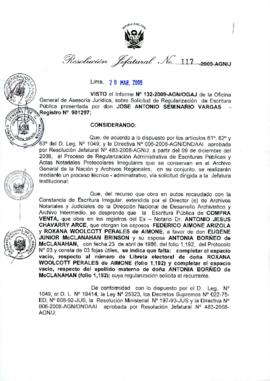 Resolución Jefatural N° 117-2009-AGN/J