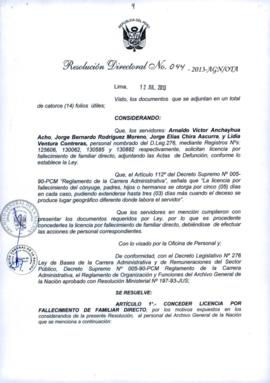 Resolución Directoral N° 044-2013-AGN/OTA
