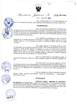 Resolución Jefatural N° 264-2003-AGN/J