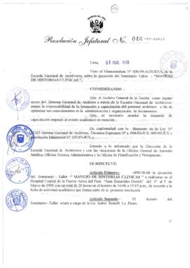 Resolución Jefatural N° 046-1999/AGN/J