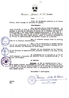 Resolución Jefatural N° 167-1988/AGN/J