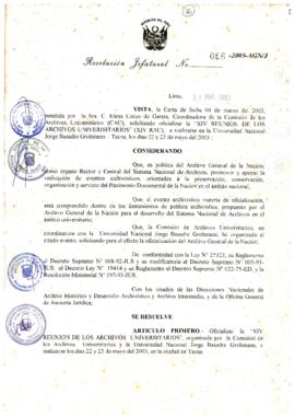 Resolución Jefatural N° 086-2003-AGN/J