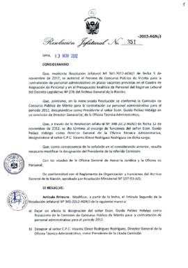 Resolución Jefatural N° 351-2012-AGN/J