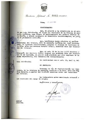Resolución Jefatural N° 062-1984/AGN/J