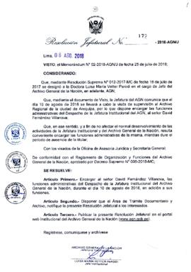 Resolución Jefatural N° 172-2018-AGN/J
