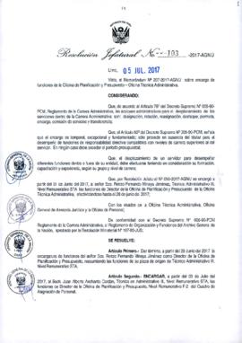Resolución Jefatural N° 103-2017-AGN/J