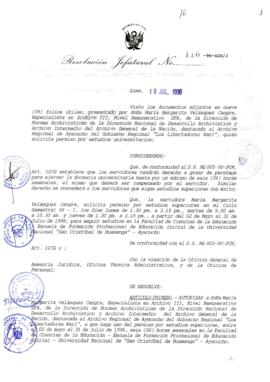 Resolución Jefatural N° 116-1996/AGN/J