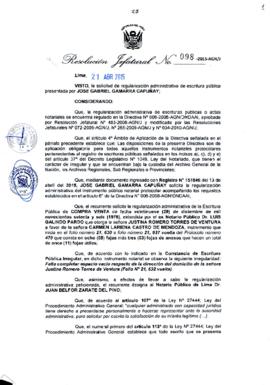 Resolución Jefatural N° 098-2015-AGN/J