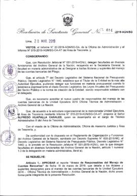 Resolución de Secretaría General N° 014-2019-AGN/SG