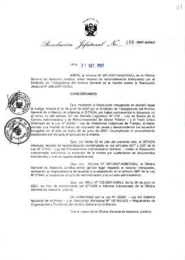 Resolución Jefatural N° 408-2007-AGN/J